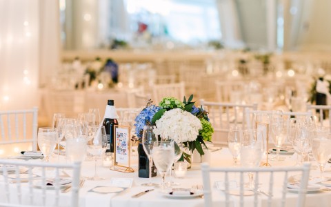 a table set for a wedding reception