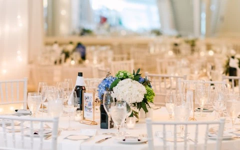 a table set for a wedding reception