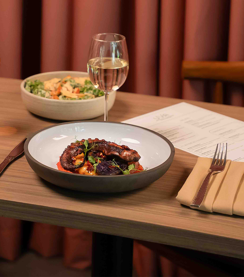 a plate of food on a table