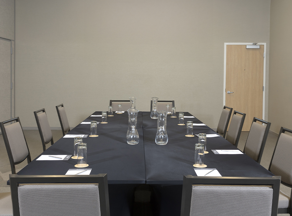 a table with empty glasses on it