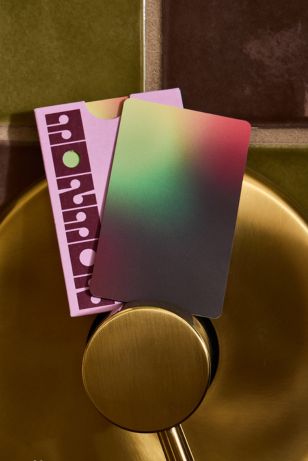a close-up of a card on a door knob