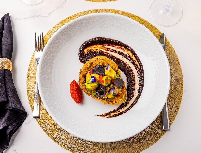 a plate of food on a table