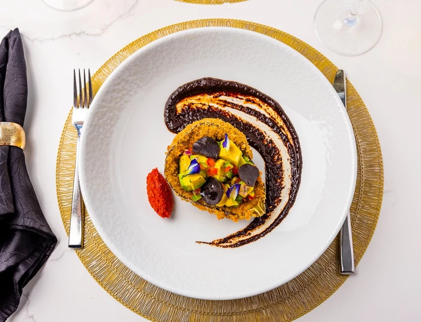 a plate of food on a table