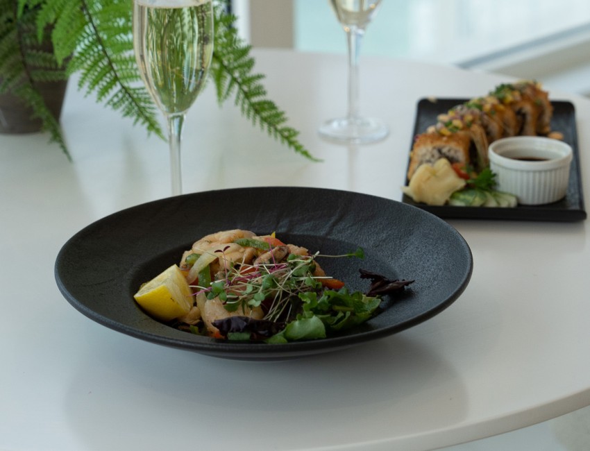a plate of food on a table