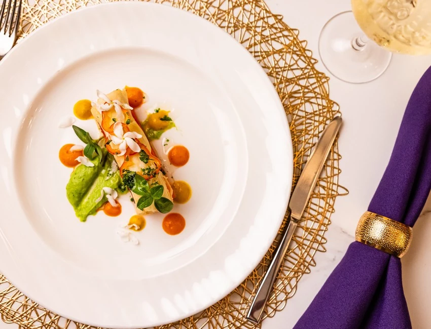 a plate of food on a table