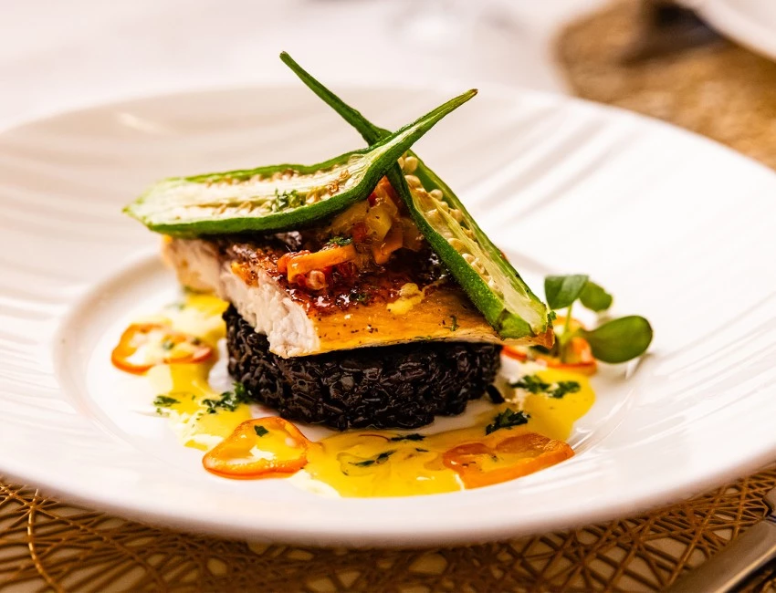 a plate of food on a table
