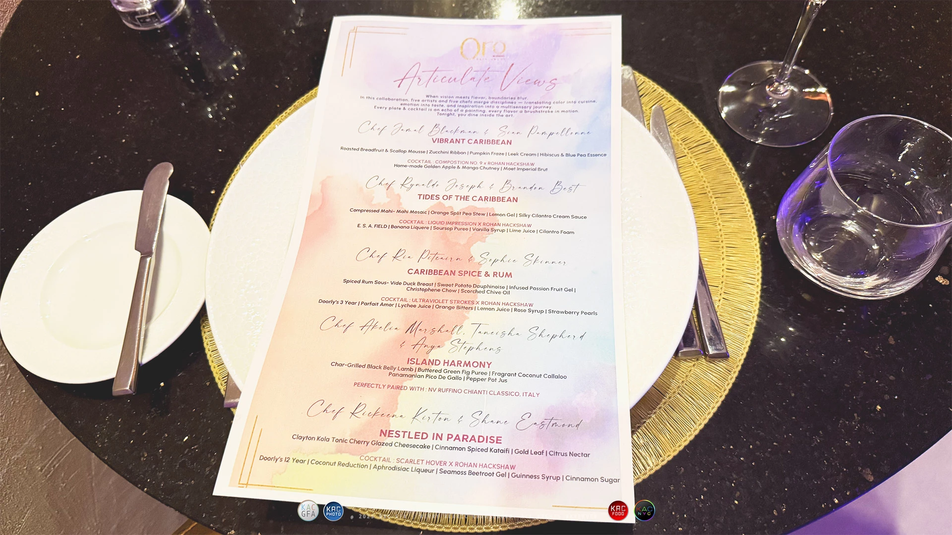 a menu on a plate