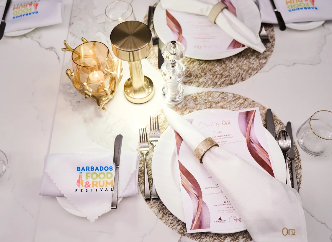 a table with plates and silverware