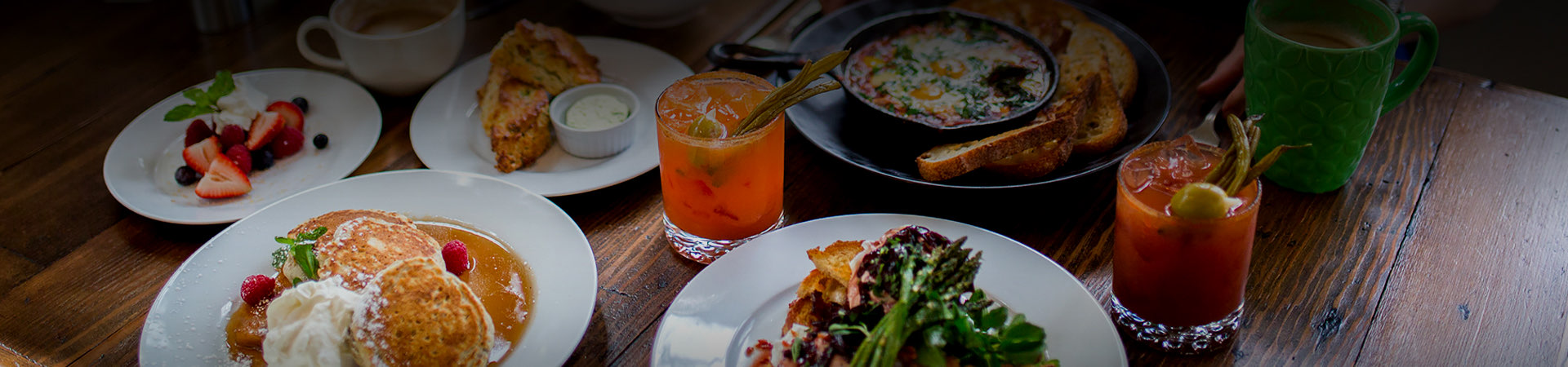 breakfast with cocktails with dark over lay