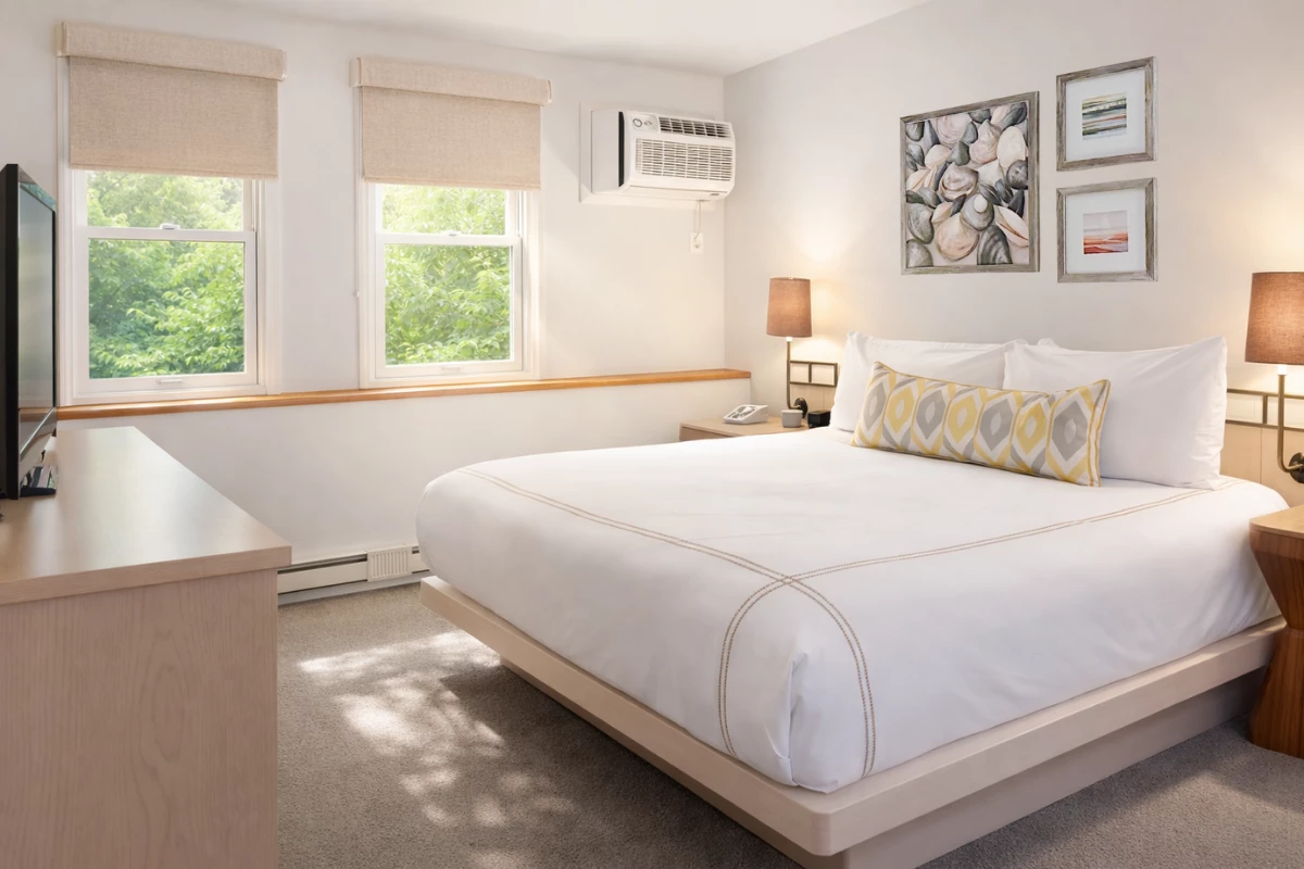 a bed in a room