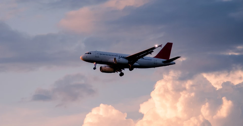 a plane flying in the sky