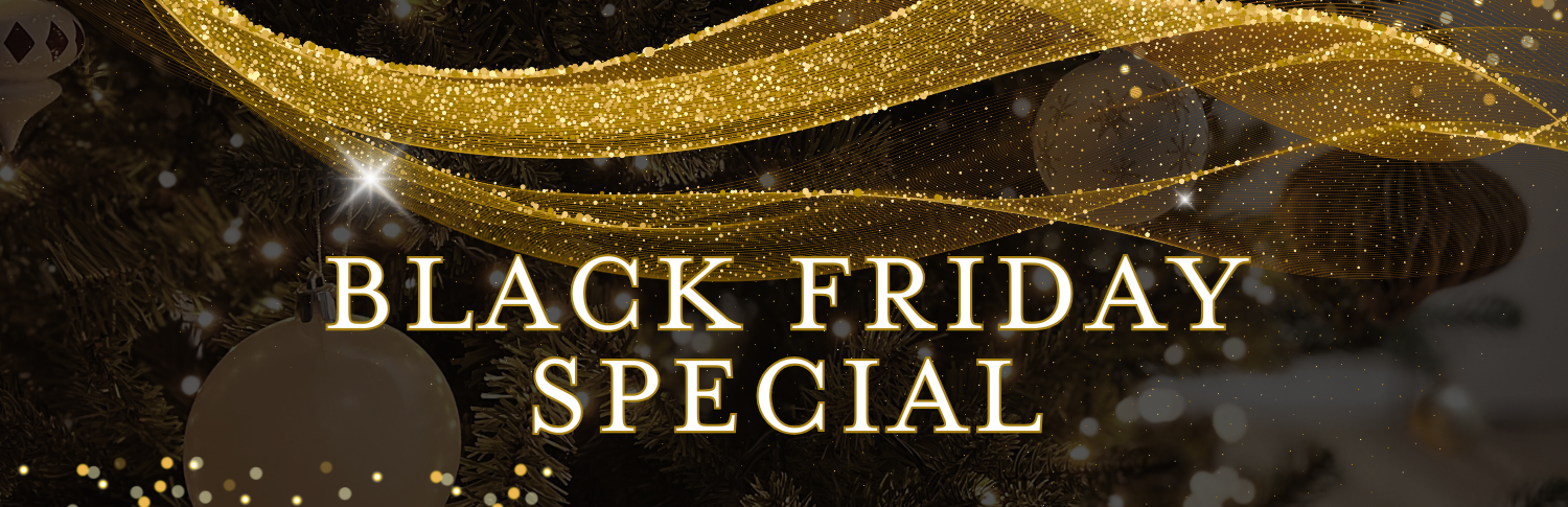 a gold ribbon with white text