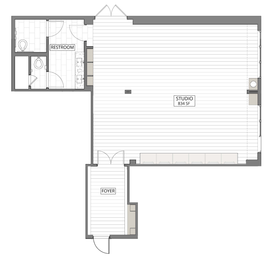 a floor plan of a studio