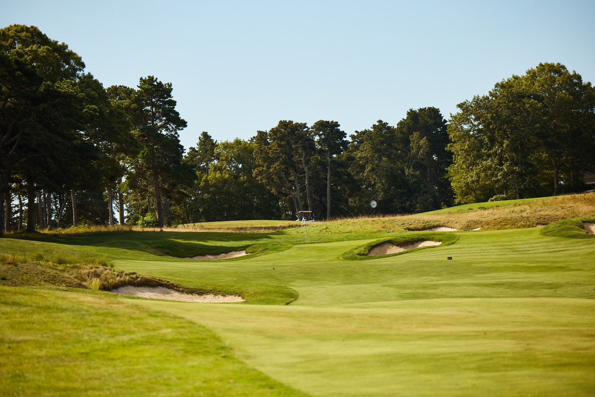 a golf course with trees in the background with Geneva National Golf Club in the background