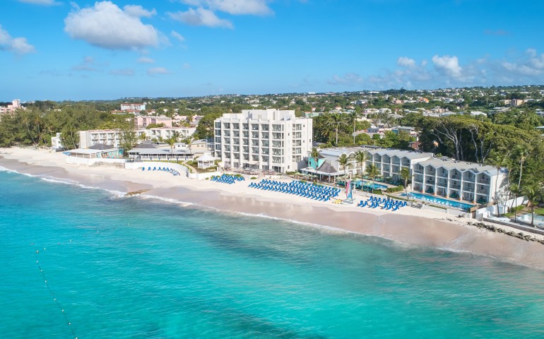 exterior beach shot of sea breeze hotel