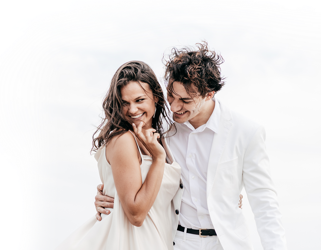 a man and woman posing for a picture
