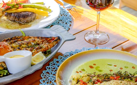 a plate of food on a table