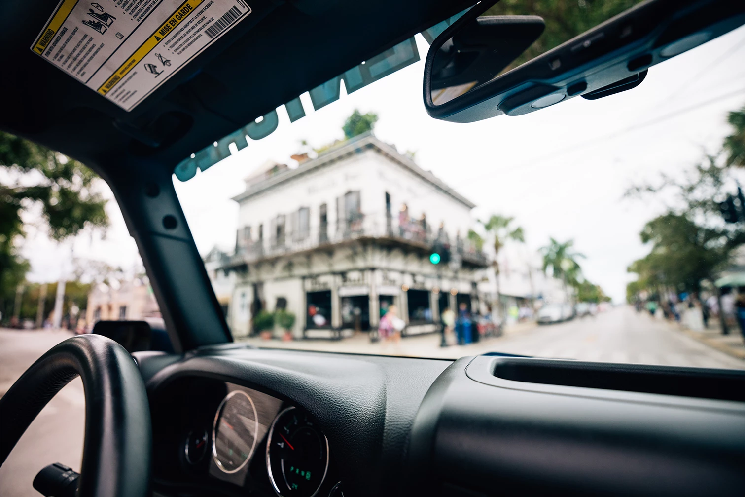 a view from inside of a car