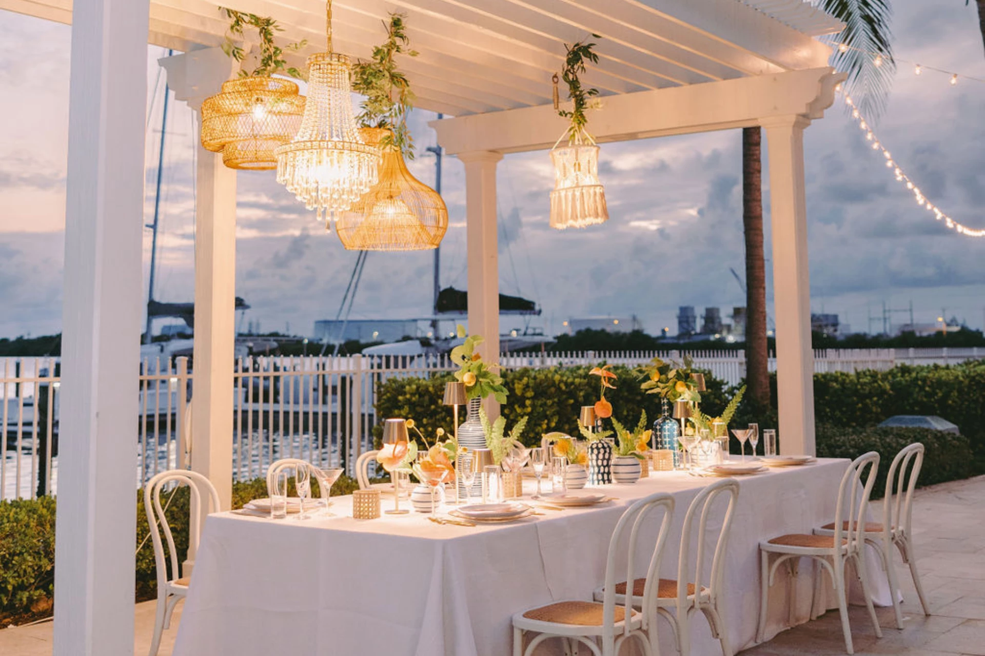 a table set for a dinner party