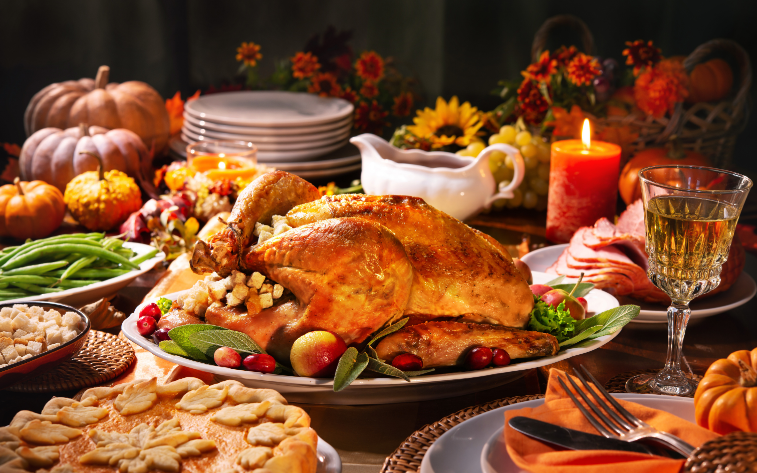a turkey on a table