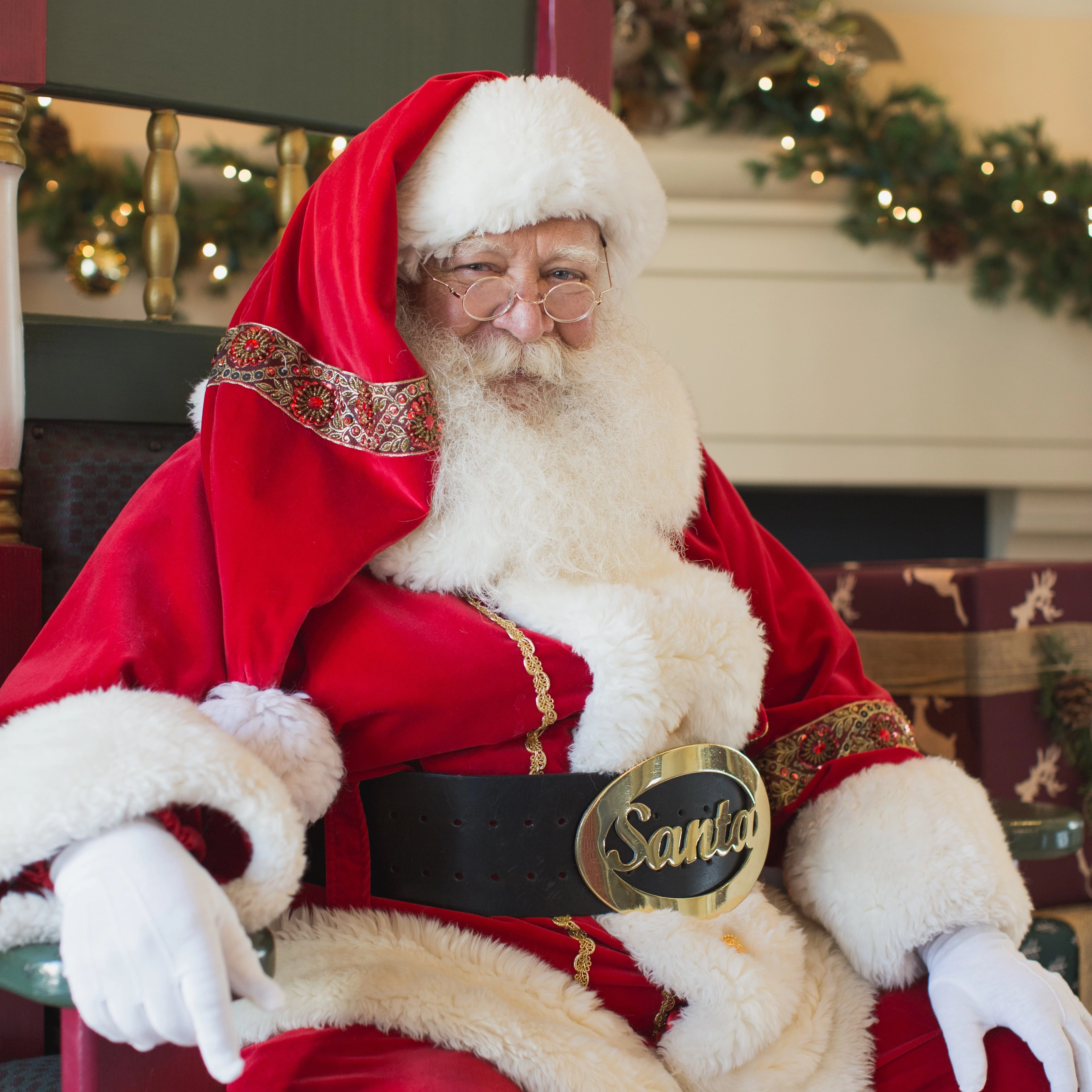 a man in a santa garment