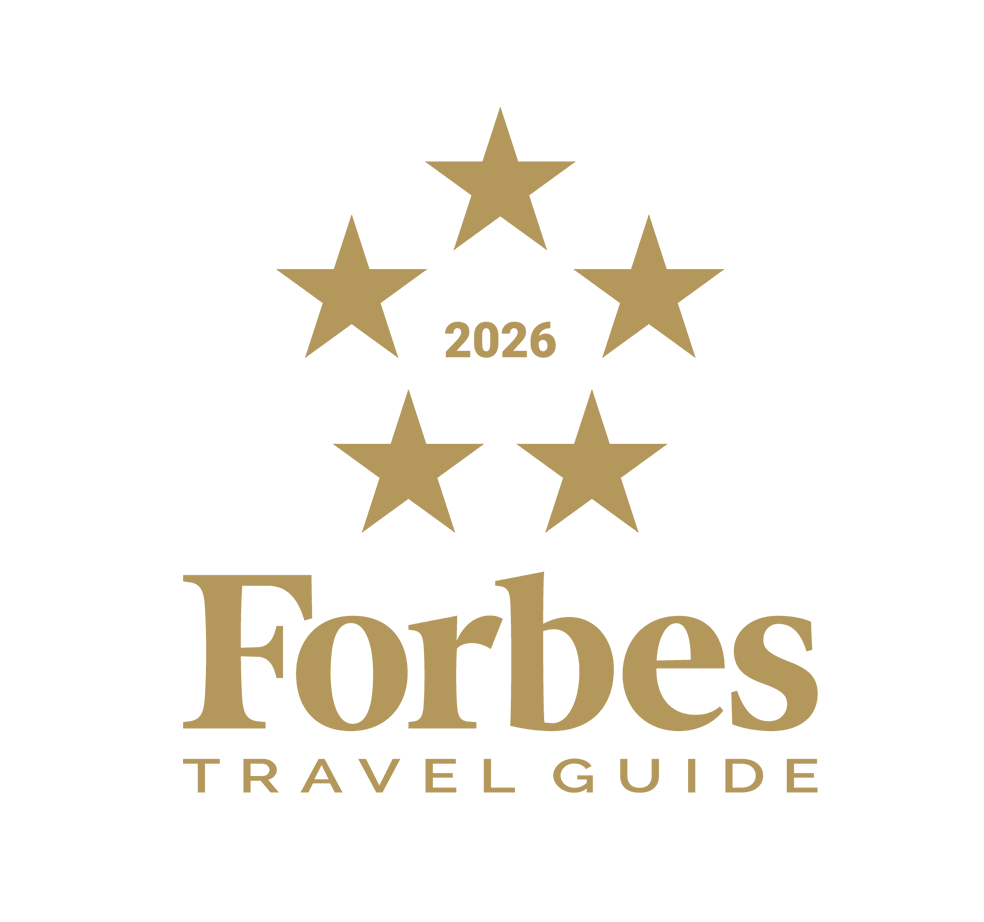 a logo with stars on a black background
