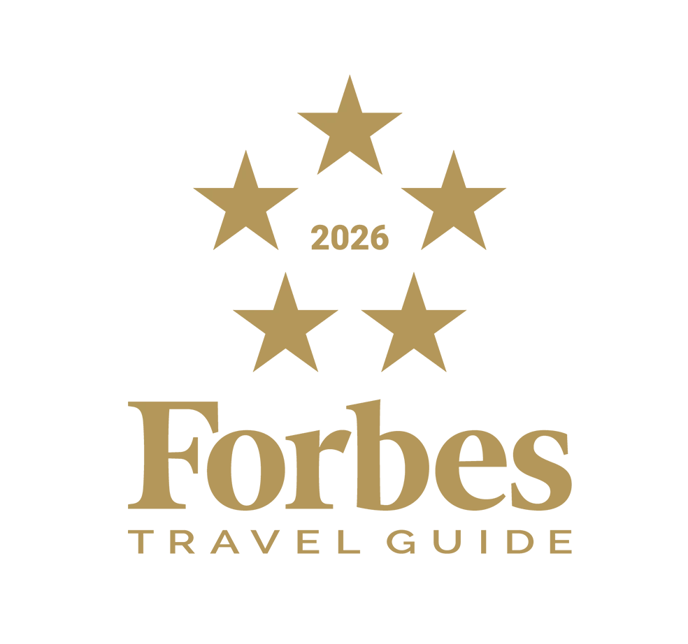 a logo with stars on a black background