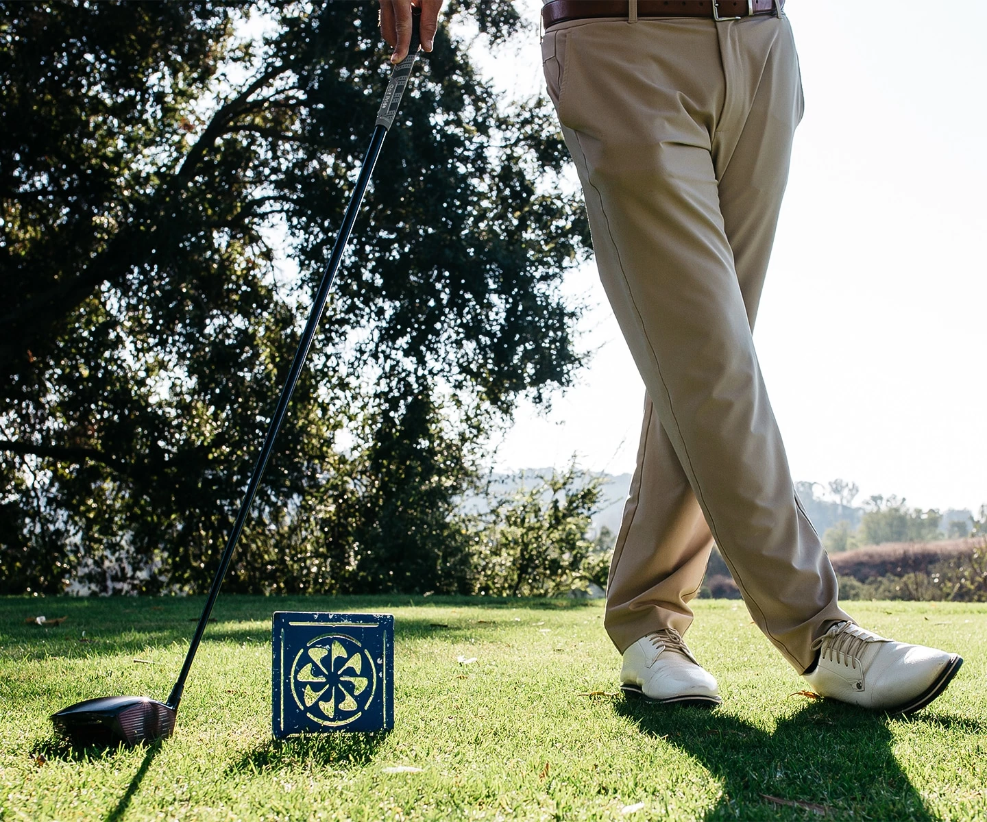 a person playing golf