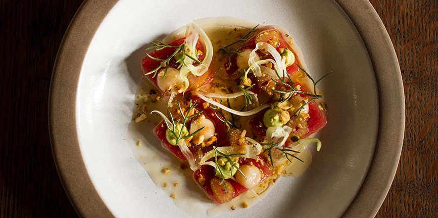 a plate of food on a table