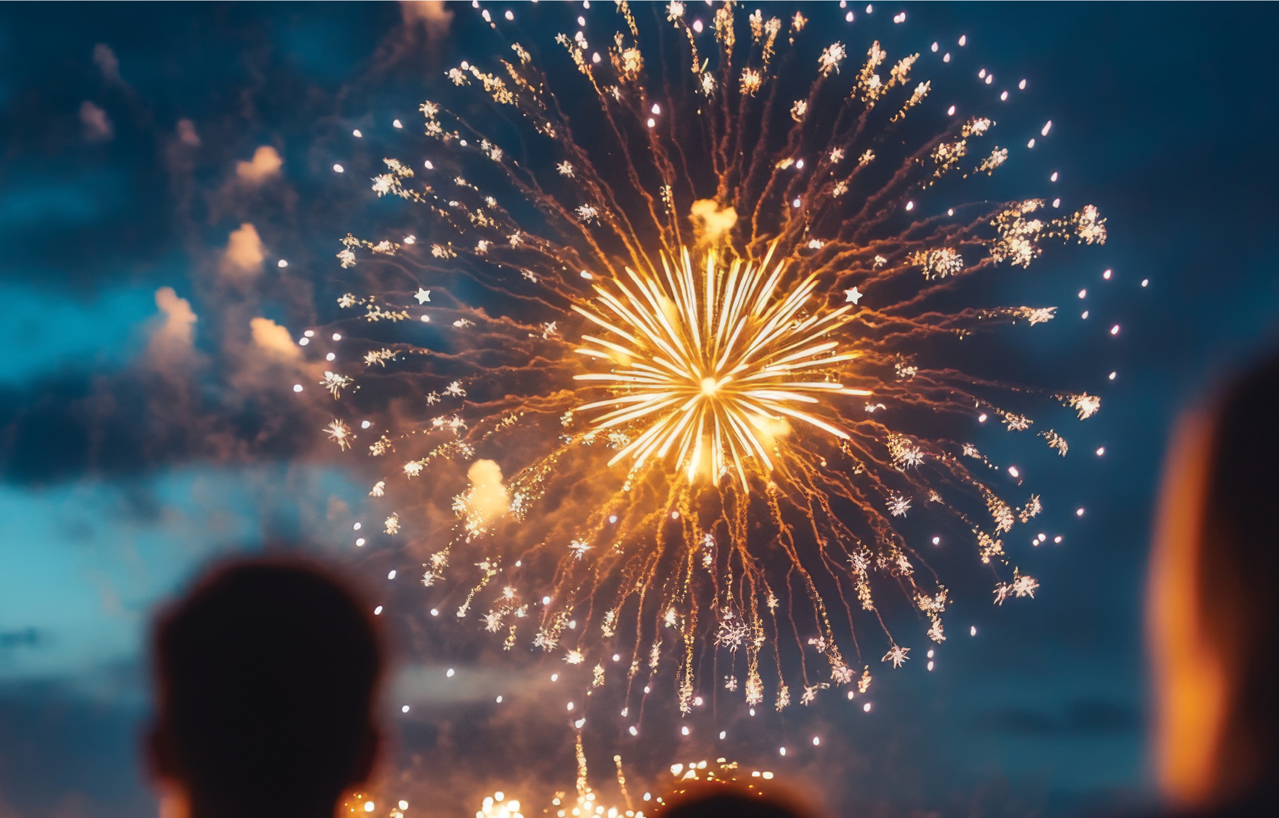 a fireworks in the sky