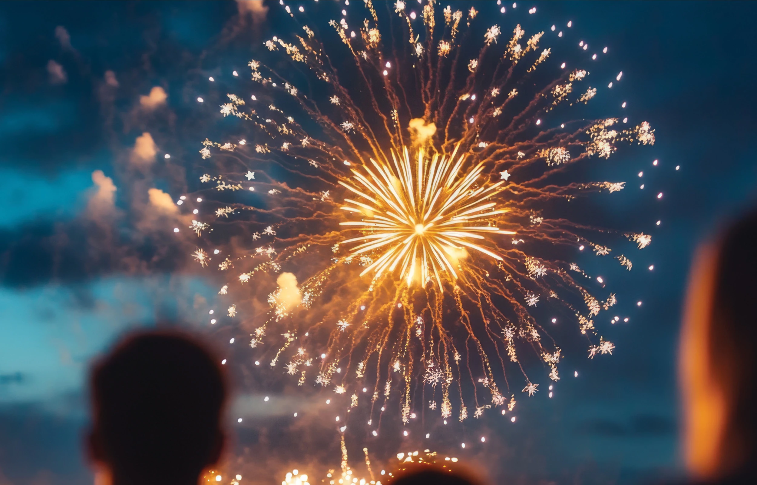 a fireworks in the sky
