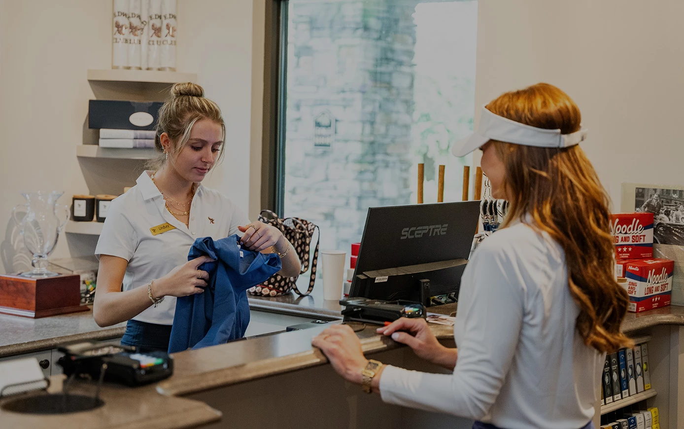 a woman at a cashier