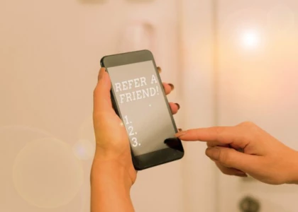 a person holding a phone