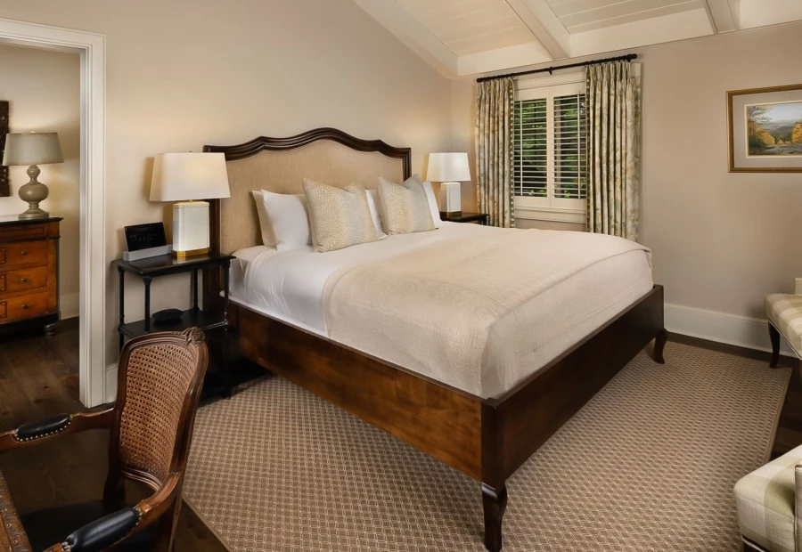 a bed in a room