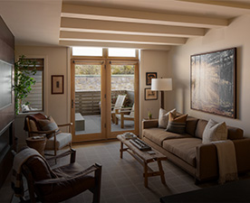 a living room with a couch and a coffee table
