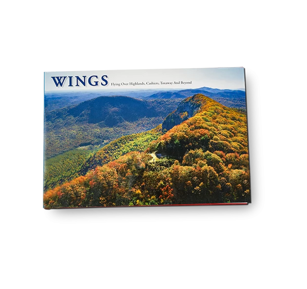 a book with a mountain landscape