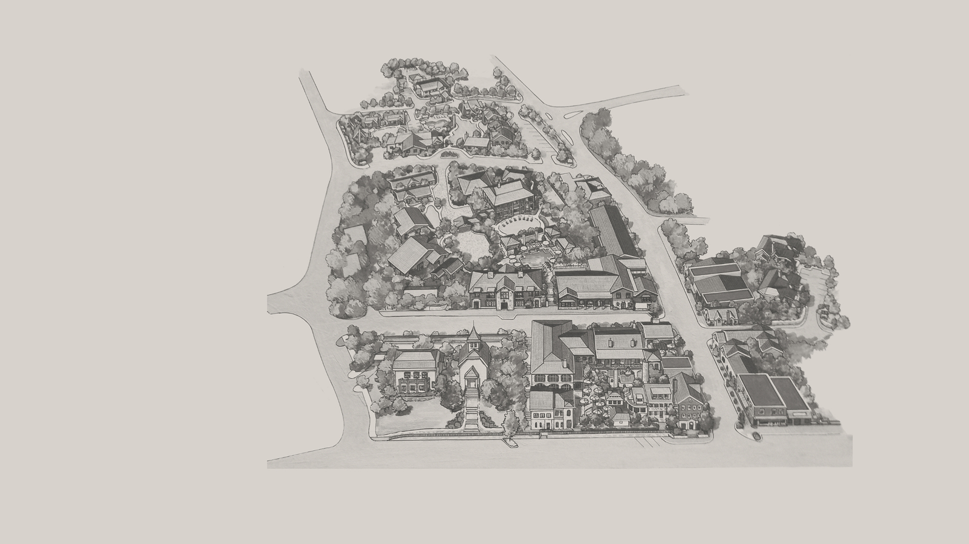 a drawing of a neighborhood