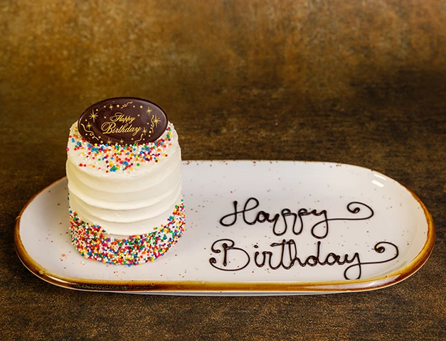 a birthday cake on a plate