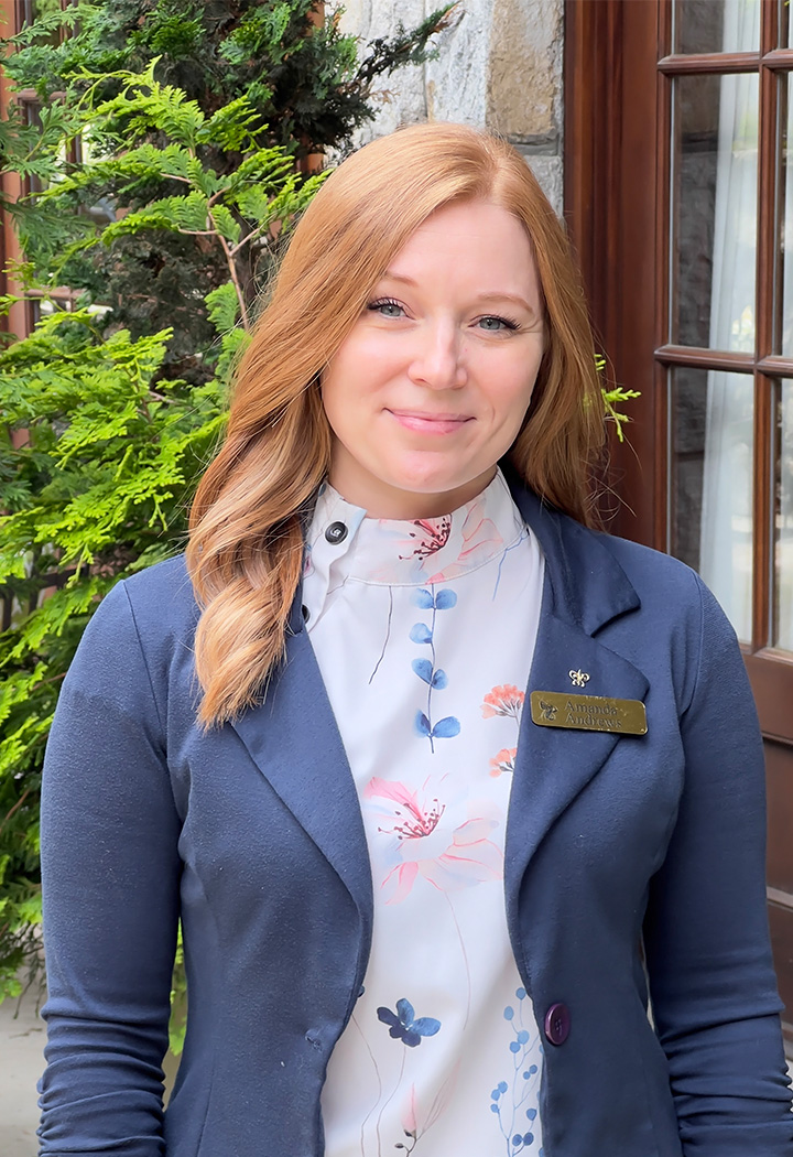 a woman smiling at camera