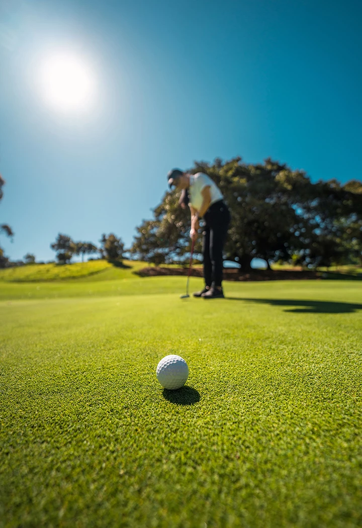 a man playing golf
