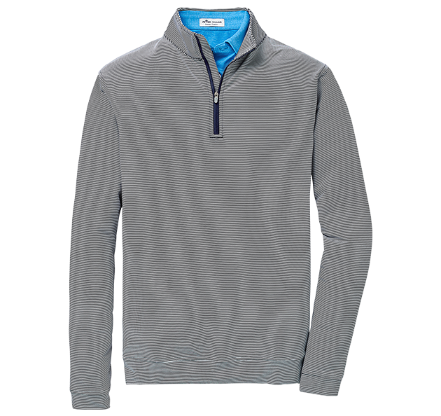 a grey and white striped shirt