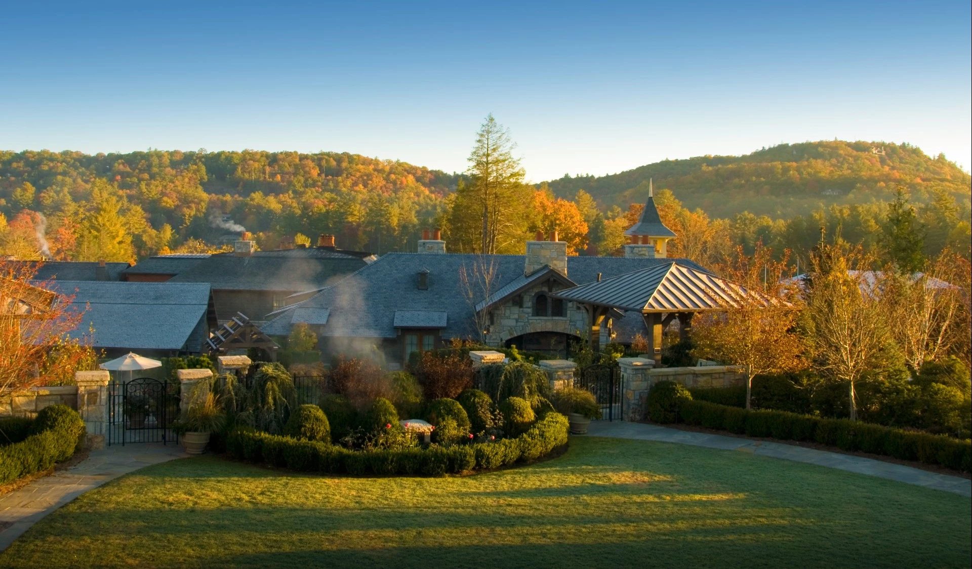 a house with a garden and a fence