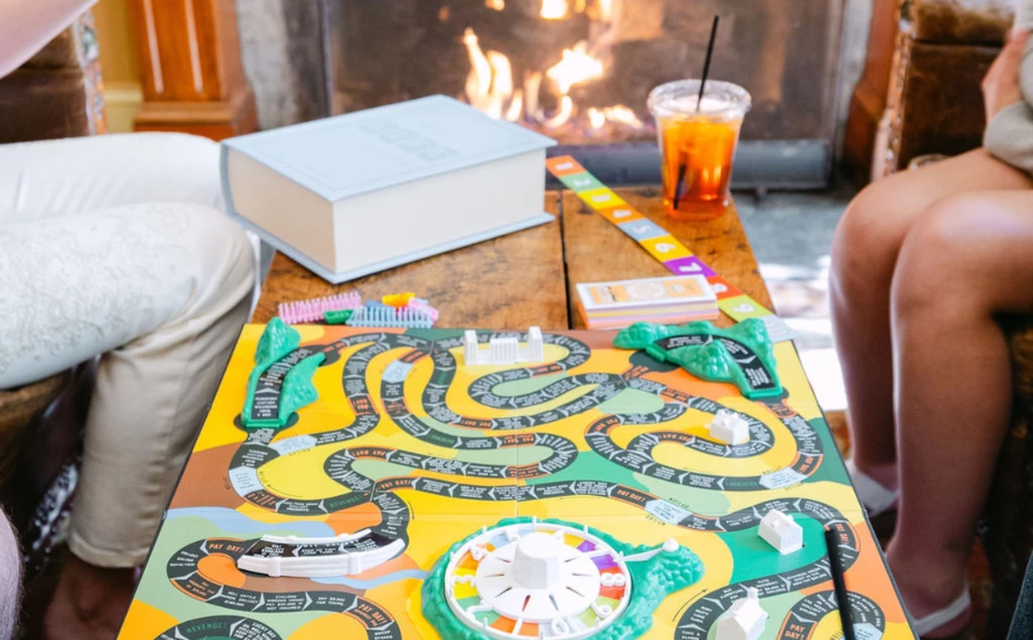 a board game on a table
