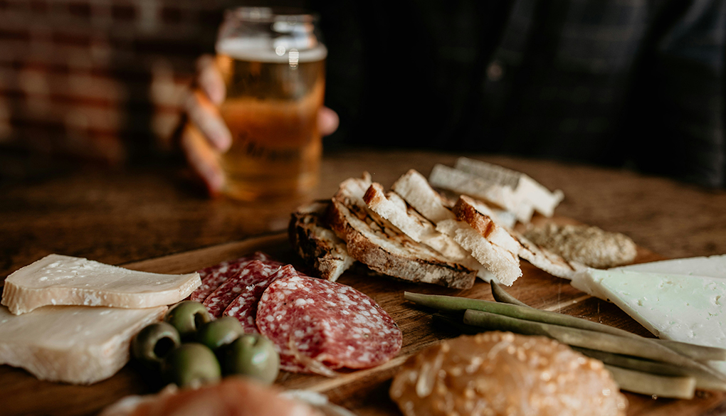 a close up of food on a table
