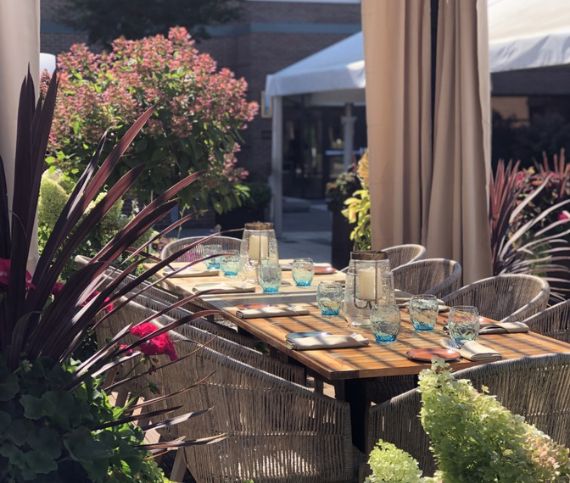 a table set up for a meal
