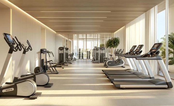 a room with exercise equipment
