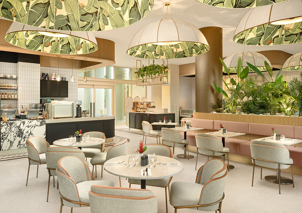 a restaurant with tables and chairs