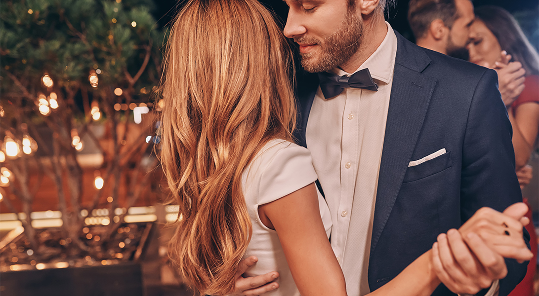 a man and woman dancing
