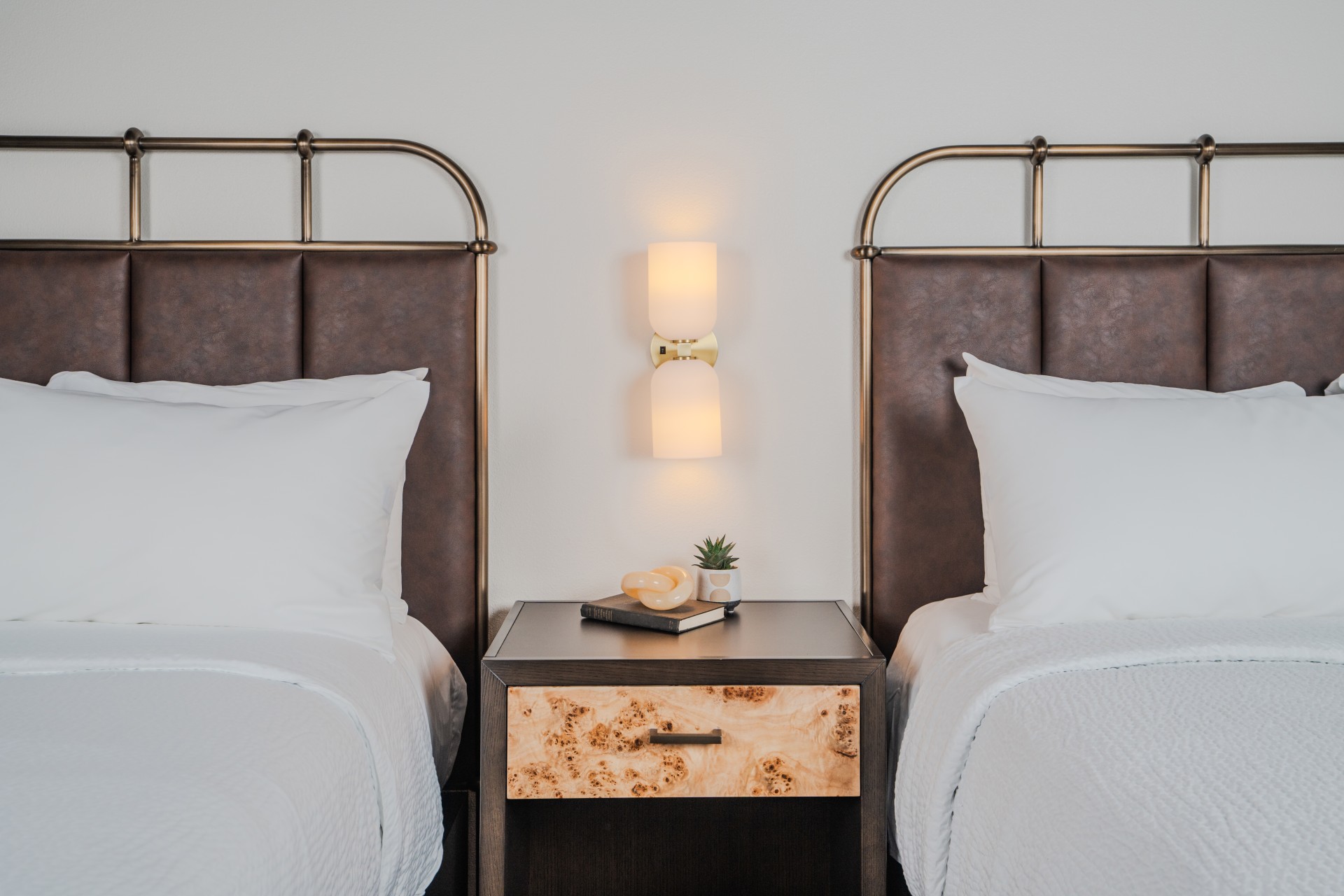 two beds next to each other