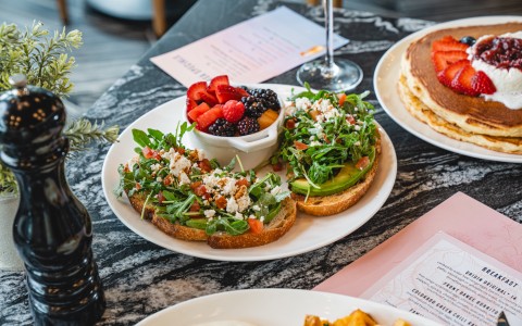 a plate of food on a table